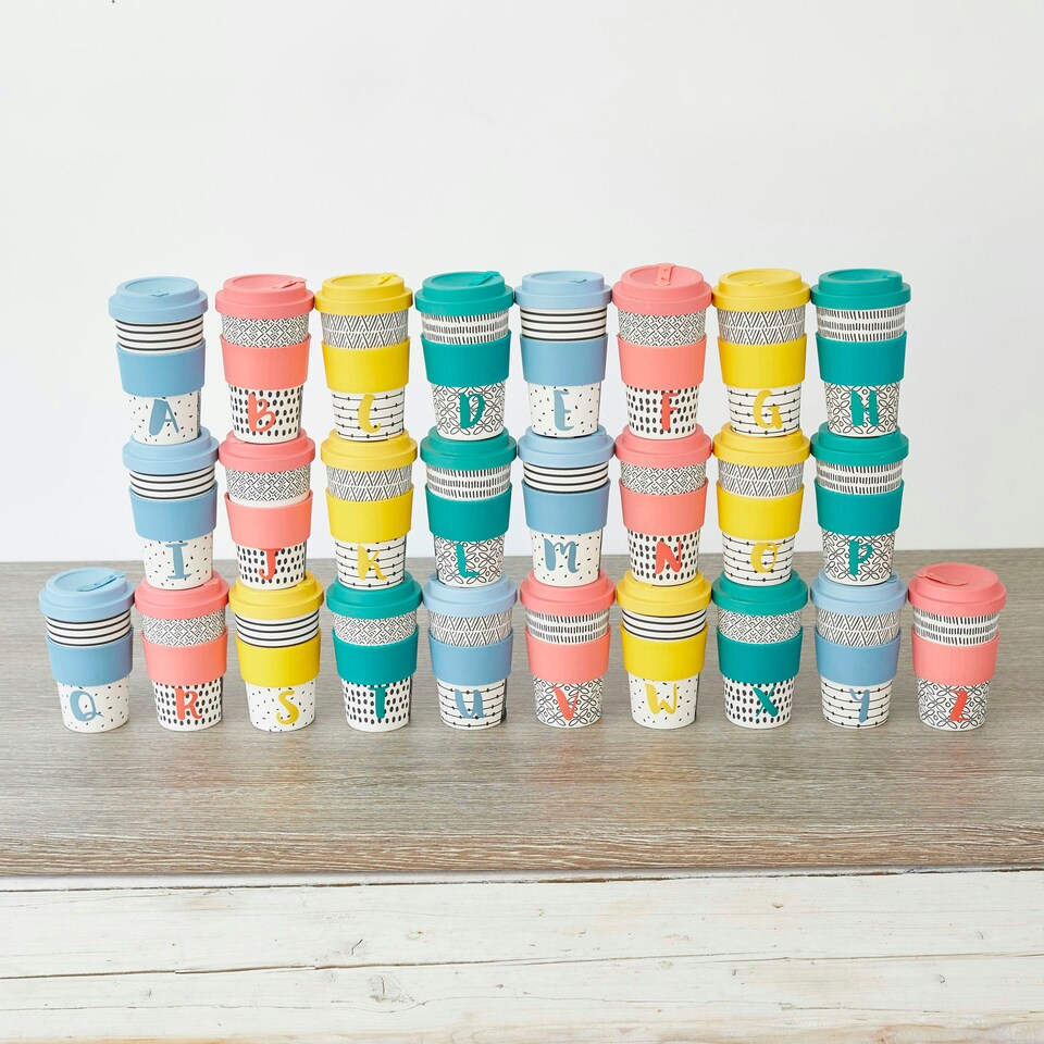 image 1 of KitchenCraft 410ml Bamboo A to Z Letter "C" Reuseable Mug | Multi