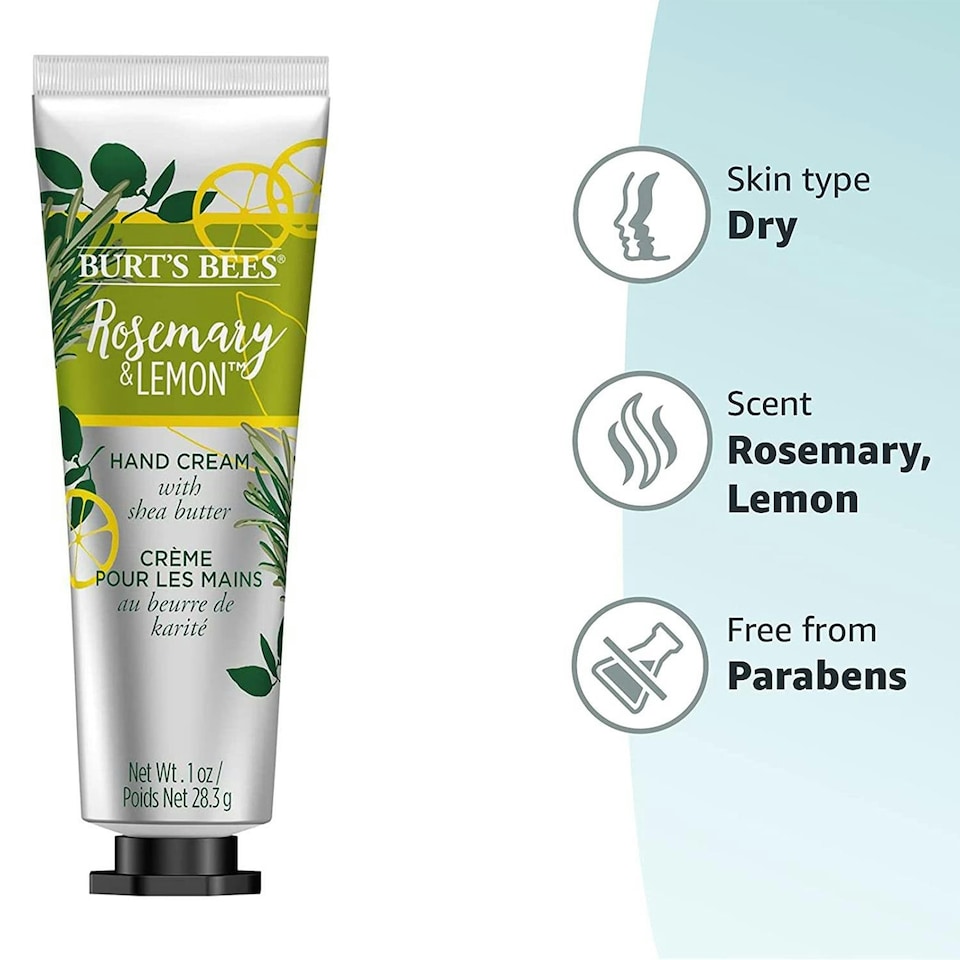 image 1 of BurtS Bees Moisturising Hand Cream with Shea Butter, Rosemary & Lemon 1oz