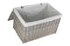 image 1 of 72cm Grey Wash Finish Storage Wicker Hamper Basket | Grey | Grey | L