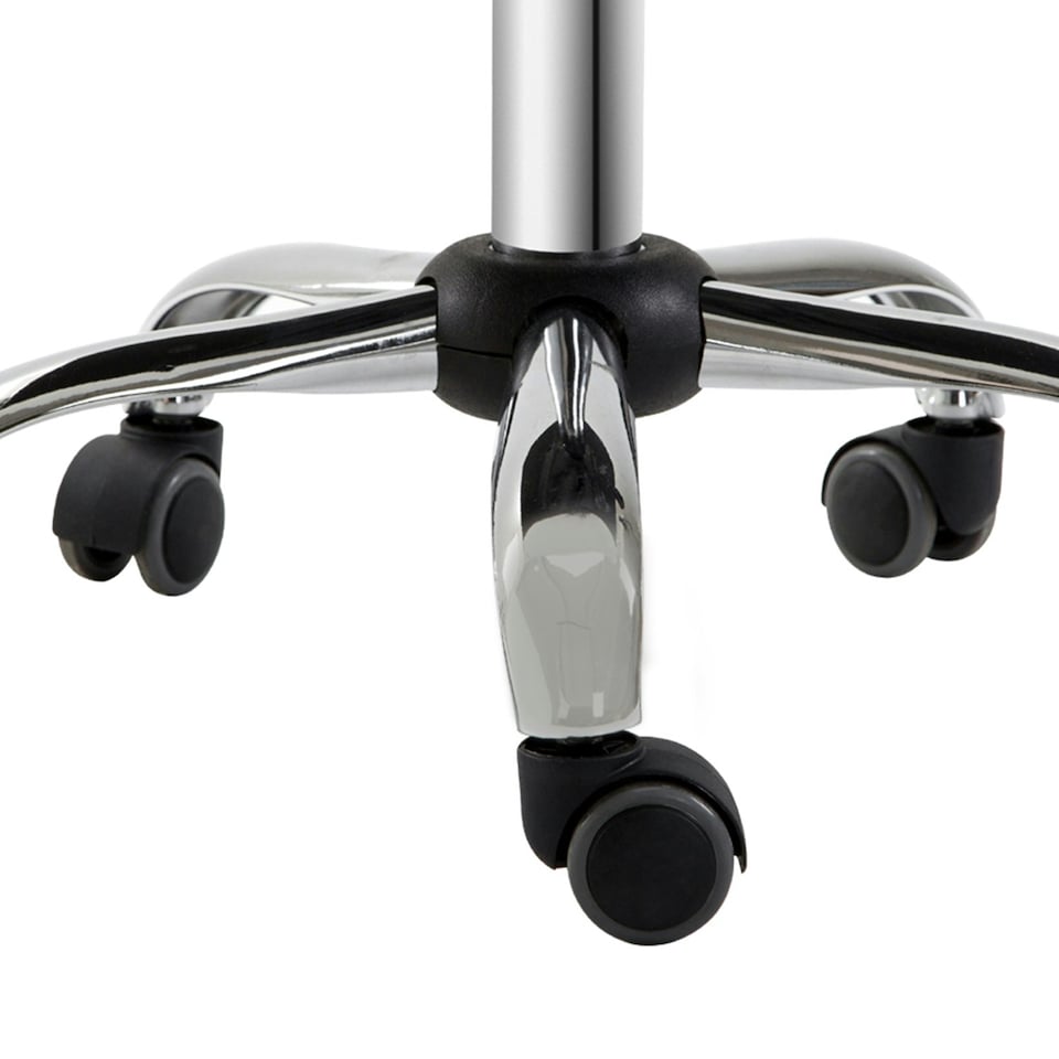 image 1 of HOMCOM Office Chair Beauty Salon Rolling Technician Stool Chair Low Back White