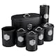 image 1 of Cooks Professional 7pc Tea, Coffee, Sugar, Biscuit, Pasta, & Bread Bin Canister Set | Black | Black & Silver