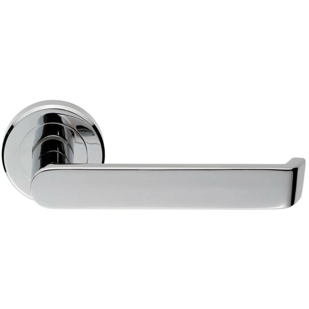 Loops Flat Faced Lever on Concealed Fix Round Rose 50.5mm Diameter Polished Chrome