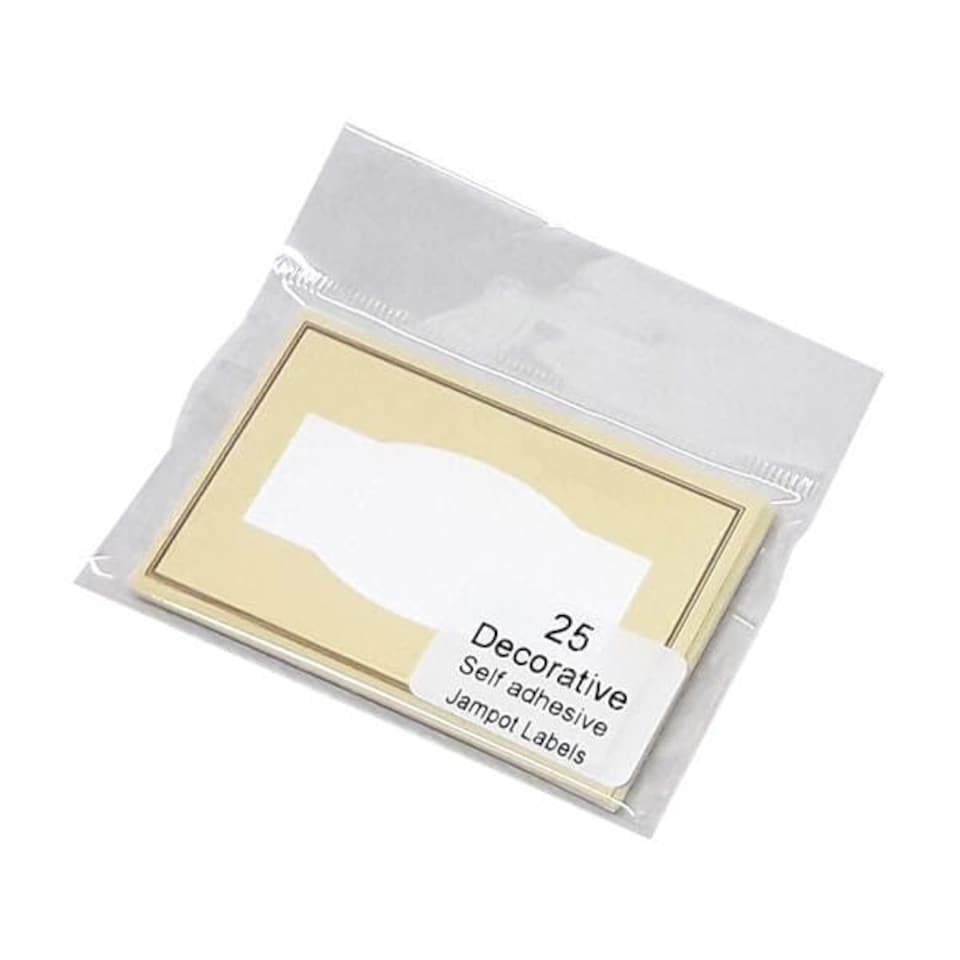 NJ Products Cream with Gold Border Jam Pot Labels