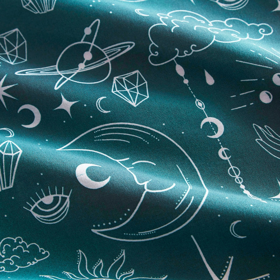 image 1 of Charlotte Thomas Celestial Teal Duvet Cover Set - Super King
