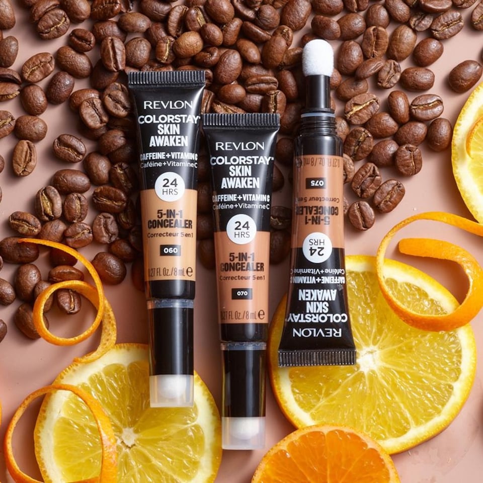 image 1 of Revlon ColorStay Skin Awaken 5-in-1 Concealer with Caffeine & Vitamin C 24HR Lasting Wear Fragrance & Paraben Free, 8ml, Light Medium N/A