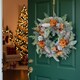 image 5 of Christmas Wreath Festive Decoration with Jute Hanger Traditional Pinecone Decor | Multi | Orange & White | 25cm | 1