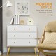 image 3 of HOMCOM Chest of Drawers, 3-Drawer Storage Organiser Unit with Wood Legs for Bedroom, Living Room, White