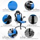 image 6 of HOMCOM Gaming Chair PU Leather Office Chair Swivel Chair w/ Tilt Function, Blue