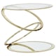 image 3 of Interiors by Premier Clear Glass and Gold Metal Side Table, Contemporary End Table with Glass Top and Bottom Shelf, Modern Table Gold