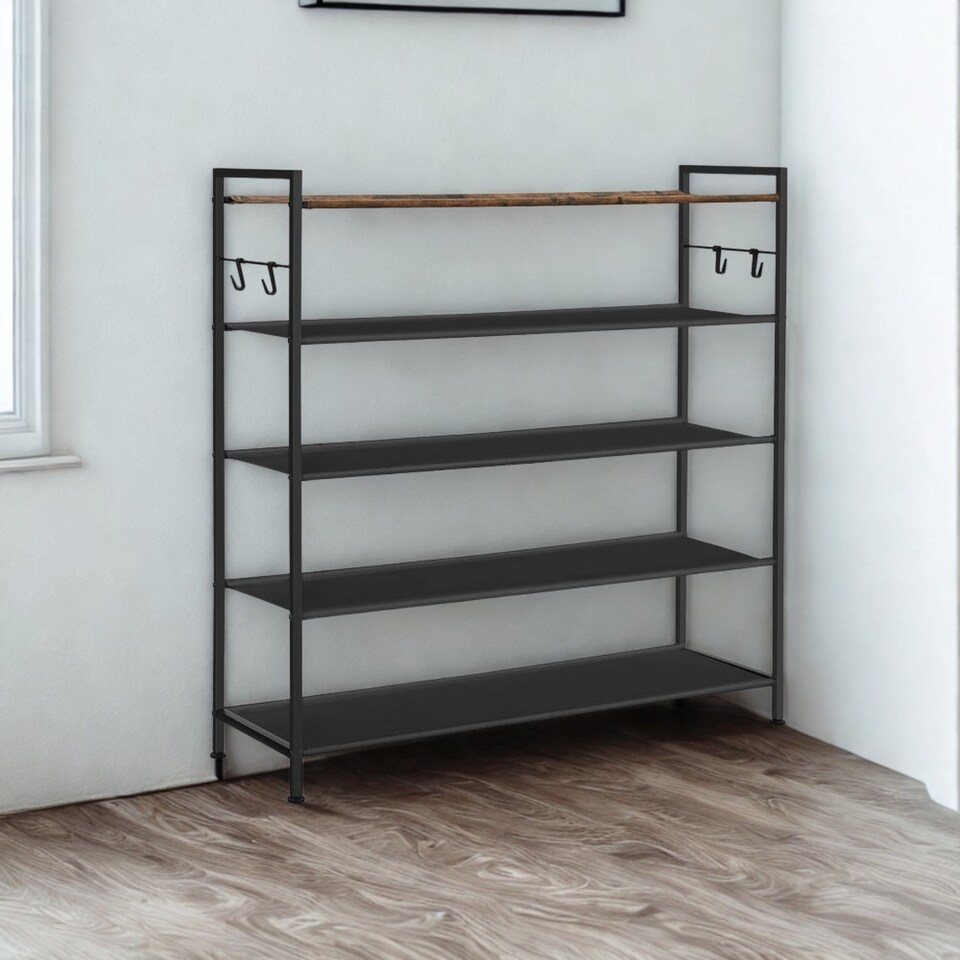 image 1 of 5 Tier Industrial Shoe Rack Hallway Storage Organiser