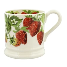 Mug: 1 x 300ml Emma Bridgewater Strawberries 1/2 Pint Mug, Ceramic White