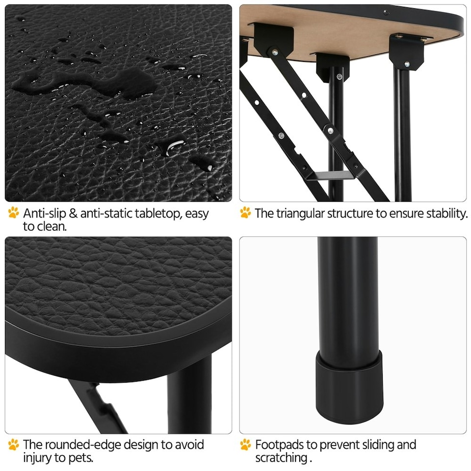 image 1 of Yaheetech 80.5 cm Wide Pet Foldable Grooming Table Black
