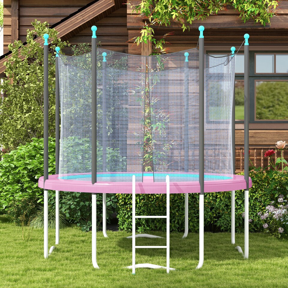 image 1 of SPORTNOW 10FT Trampoline Pad Spring Cover, Waterproof, Pink | Pink