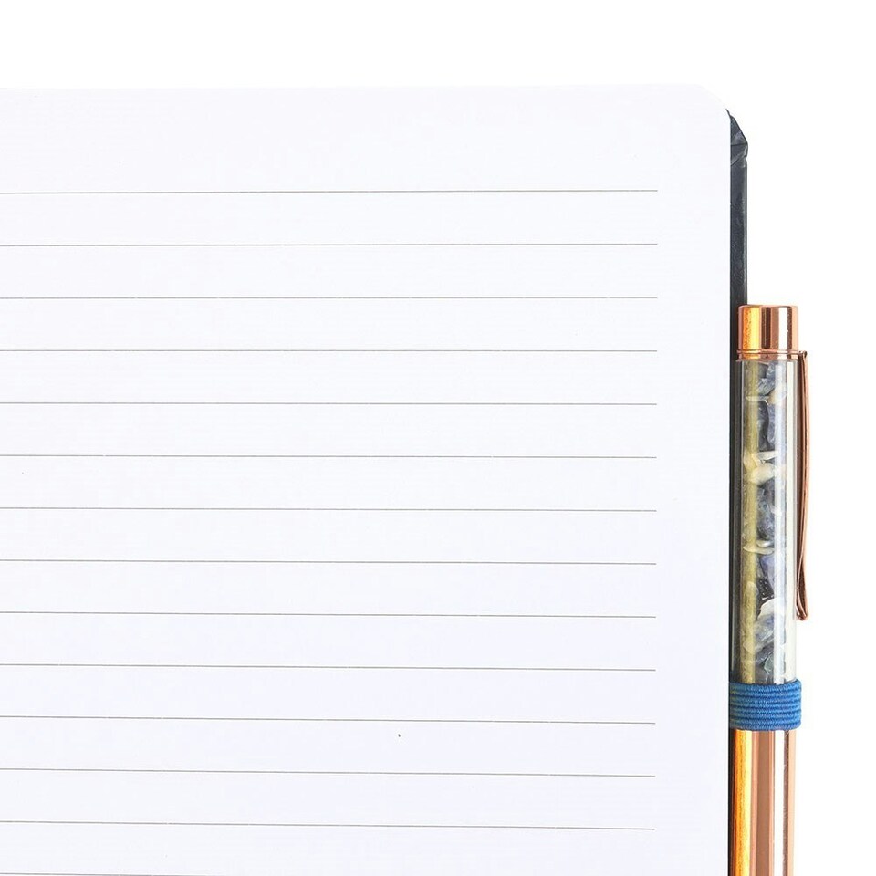 image 1 of Something Different Night Owl Sodalite Diary And Pen - Navy/Gold - One Size