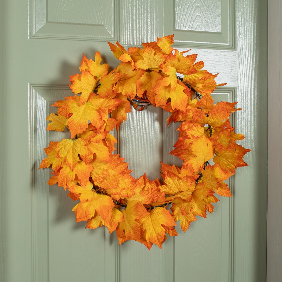 image 1 of 50cm Hanging Bright Autumn Faux Wreath