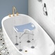 image 8 of HOMCOM Height Adjustable Shower Stool with Suction Grab Rail, Aluminium Shower Chair with U-Shaped Padded Seat, Non-Slip Bath Stool for Elderly, Disabled, Seniors, Pregnant, Light Blue