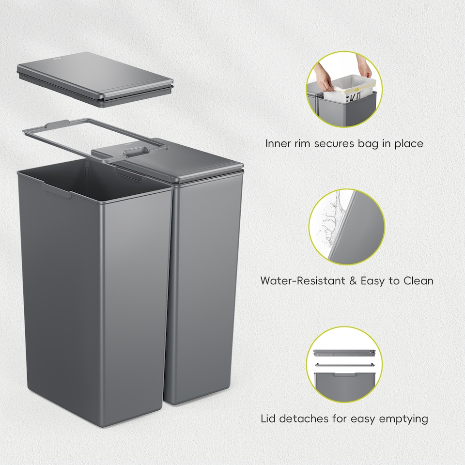 image 1 of Morandi Touch Twin Pack 40L 2x DG | Grey | Dark Grey | 40L