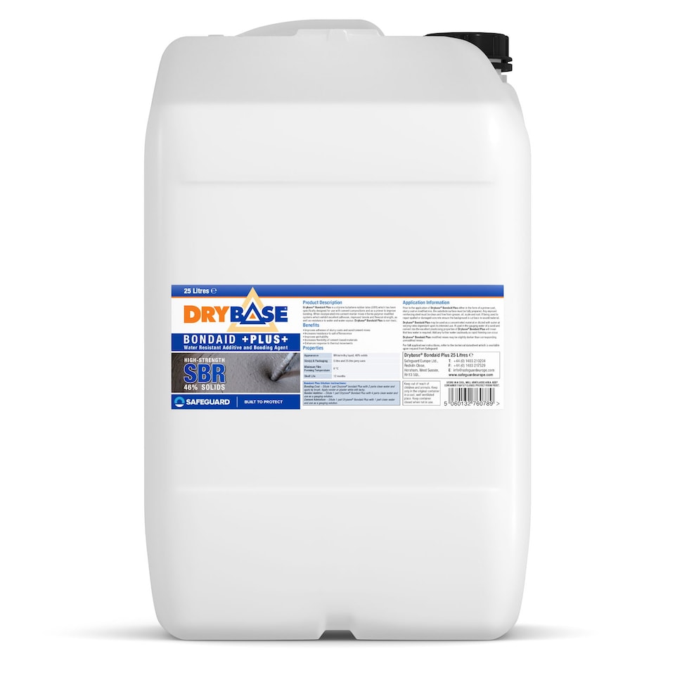 image 1 of Drybase Bondaid Plus SBR Latex (25 Litre) - Bonding Agent & Admixture for Sand/Cement Renders. Water-Resistant & Flexible.