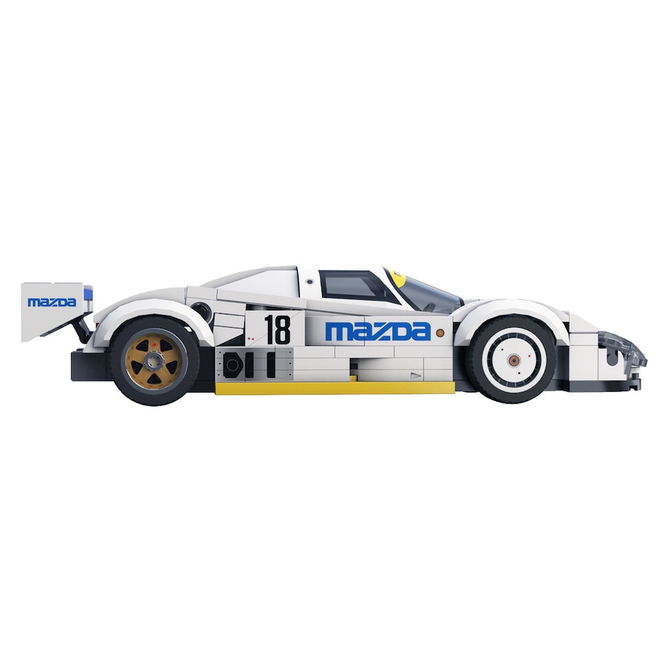 image 1 of CaDa 1:24 Mazda 787B 1991 White And Blue Race Car 242 Pieces