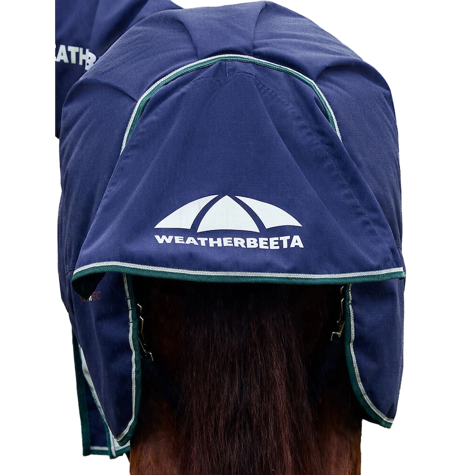image 1 of Weatherbeeta Comfitec Plus Dynamic Detachable Neck Horse Turnout Rug | Blue | Navy/Forest Green | 7Ft | 1