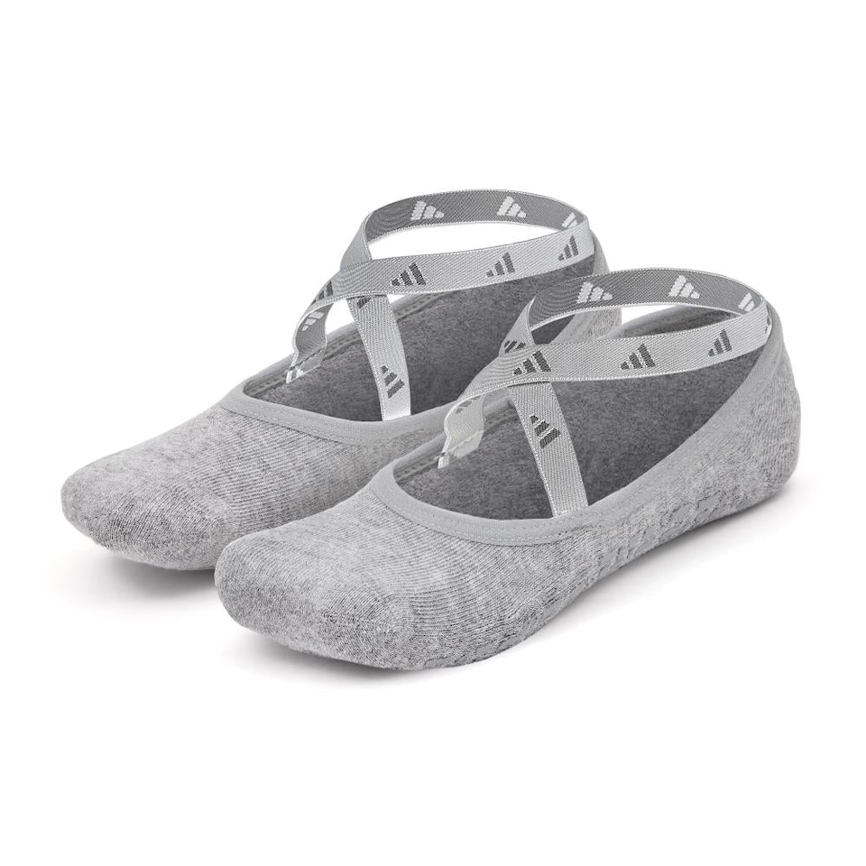 image 1 of Adidas Studio Yoga Socks — Silicone-Grip Full-Coverage Yoga and Pilates Socks. | Grey | Grey | S/M