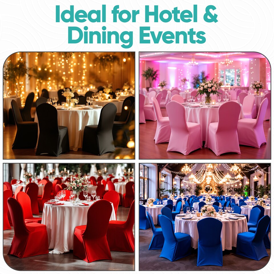 image 1 of Chair Cover Spandex Polyester Stretch Fabric Dining Slipcovers