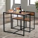 image 9 of Industrial 3-Piece Dining Rustic Table Set Brown