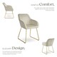 image 3 of Dining Chair Jeane - velvet look, cantilever frame - Set of 4 Cream | Velvet Look Cream/Gold