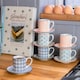 image 4 of Nicola Spring 12 Piece Hand-Printed Espresso Cup & Saucer Set - 65ml - Orange Orange