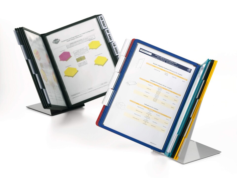 image 1 of Durable VARIO TABLE 10 Display Panel Desk Stand | 10 Panels | A4 Colour Coded