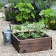 image 2 of Wooden Raised Garden Planter Treated Fir Wood Outdoor Flower Trough Herb Vegetable Bed (Small 60x60cm) | Brown