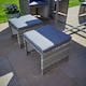 image 10 of 9 Piece Cube Rattan Garden Furniture Set 4 Chairs 4 Footstool Chairs & Table