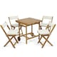 image 1 of Seaford Folding 4-Seater Garden Bistro Set – Acacia Wood with Cushions