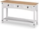image 3 of Corona Console Table White 3 Drawer Solid Pine Wood