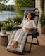 image 1 of Luxury Zero Gravity Lounge Chair With Thick Cushion and Canopy - Single Chair