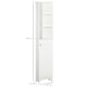 image 3 of HOMCOM 165cm Freestanding Slimline Bathroom Storage Cabinet w/ 6 Shelves White