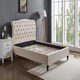 image 4 of 6ft Super King Fabric upholstered, natural beige,buttoned back,curved bed frame,bedstead
