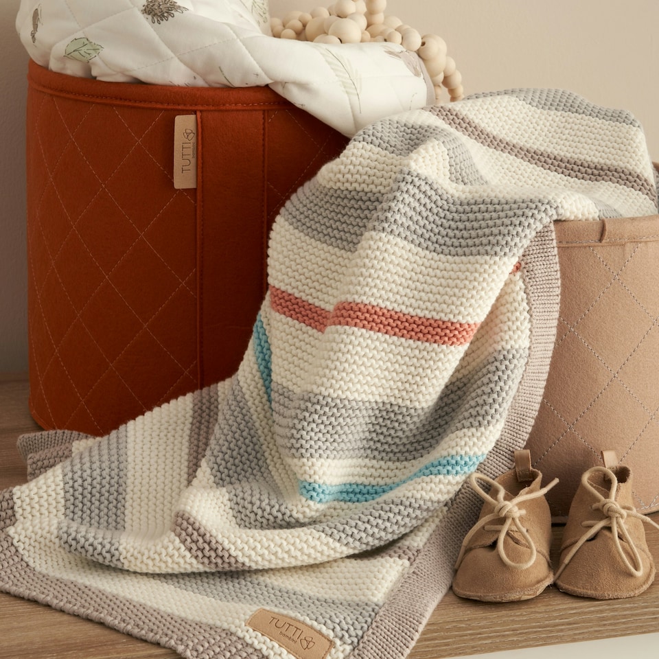 image 1 of Tutti Bambini Chunky Knitted Baby Blanket - Cocoon