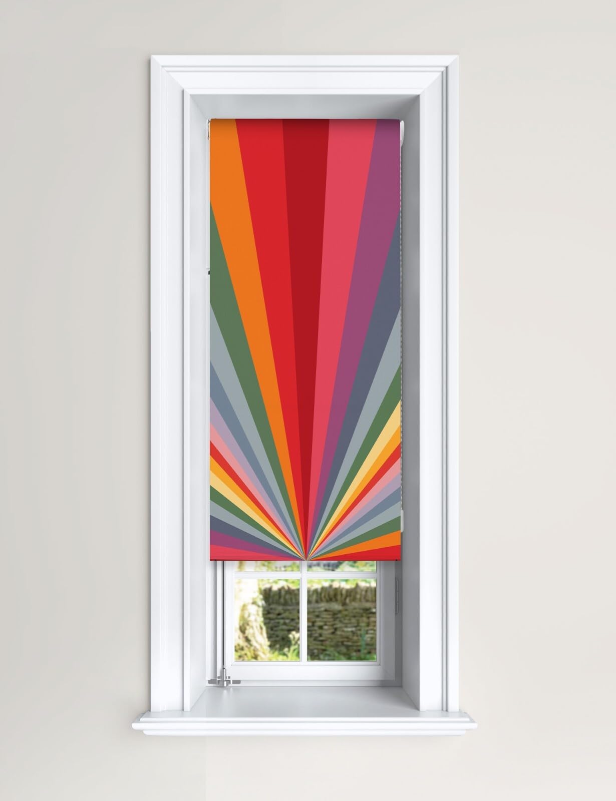 Lister Cartwright Rainbow Sunburst Roller Blinds (150 x 160 cm) Blackout Blinds for Windows Easy Fit Child Safety