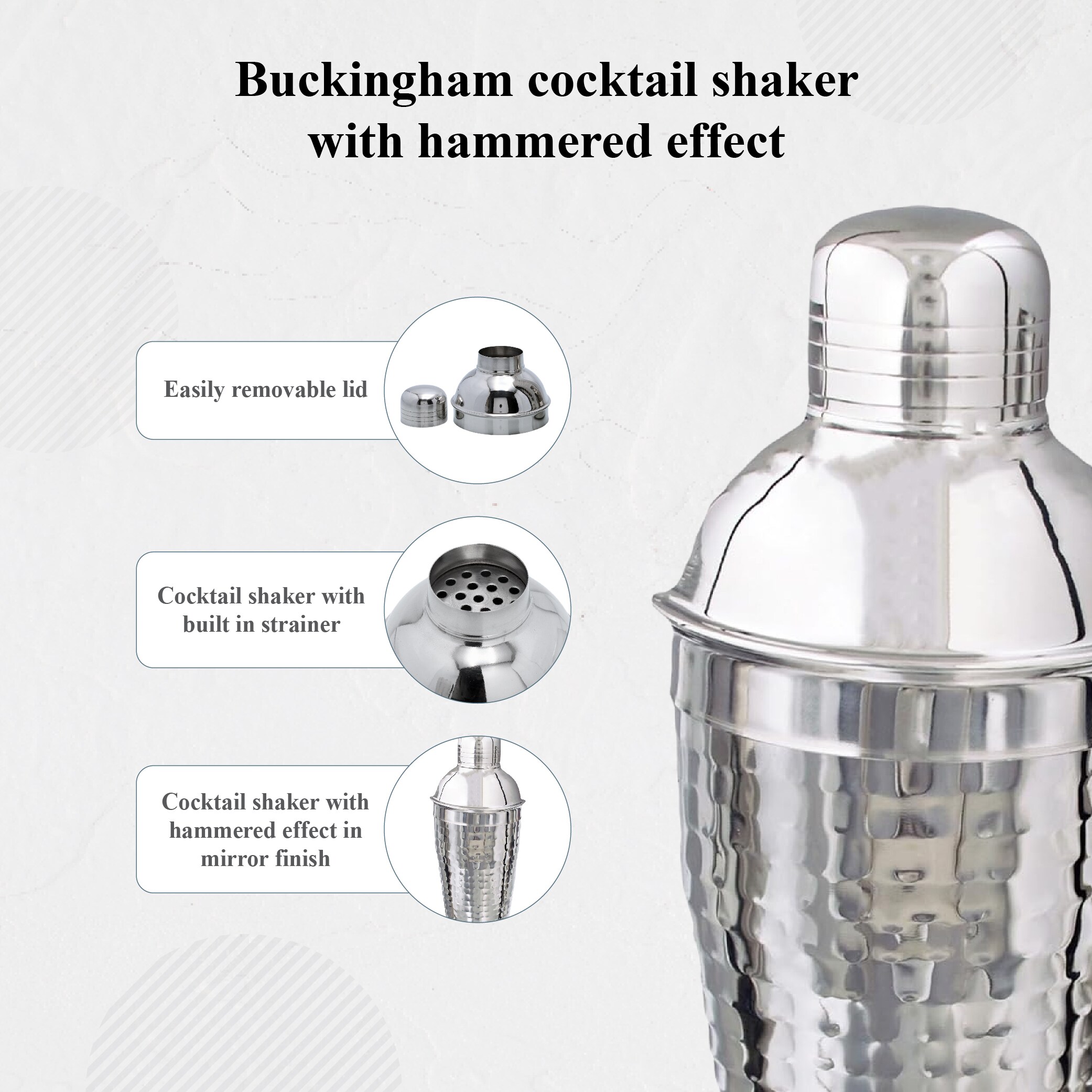 Shaker per cocktail vintage in acciaio inossidabile (anni'50), Mepra