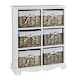 image 1 of Wooden Chest Of Drawer Storage Unit Willow Wicker Baskets Bedside Fully Assembled | White