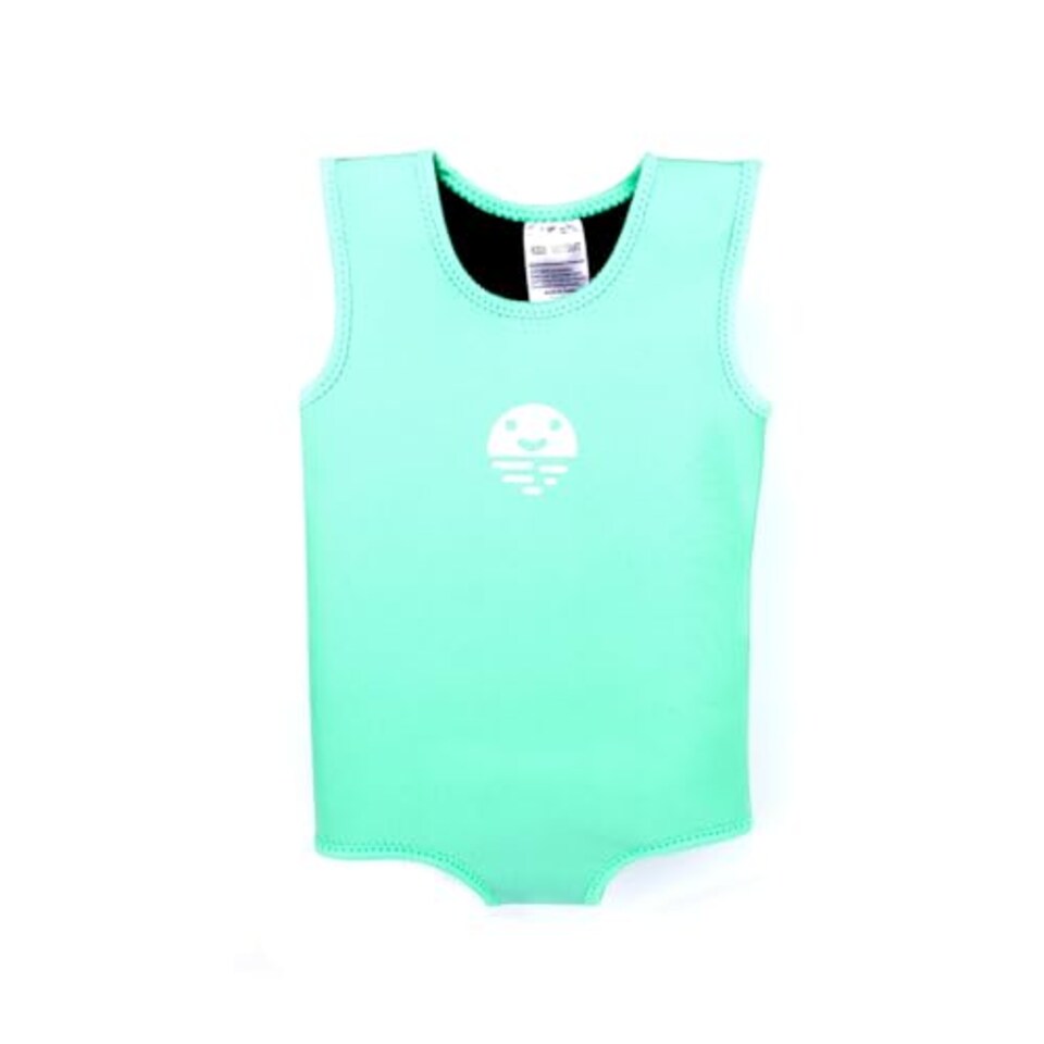 image 1 of Orby Swimming Wrap Baby Neoprene Wetsuit, Adjustable, Upf 50+ Sun Protection, Easy Change, Keeps Baby Warm, Fast-Drying, Green, 6-12 Months