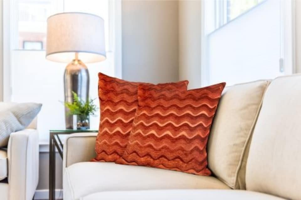 image 1 of Waves Cushion Cover 43cm x 43cm Terracotta | Orange | Orange