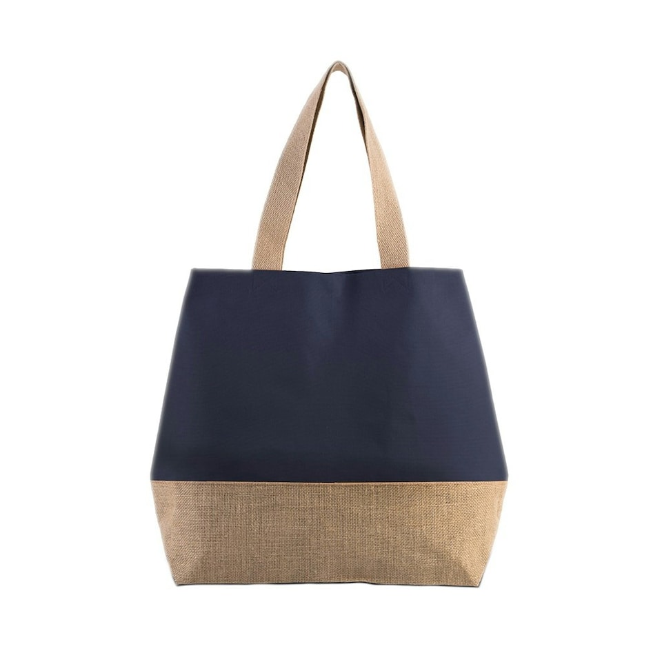 Kimood Canvas And Jute Shopper Bag - Patriot Blue/Natural - One Size Blue