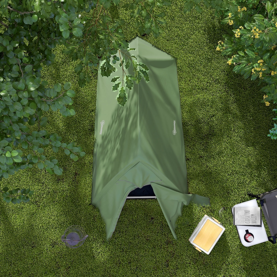 image 1 of Outsunny Double Layer Camping Tent for 1-2 Man, 2000mm Waterproof, Green
