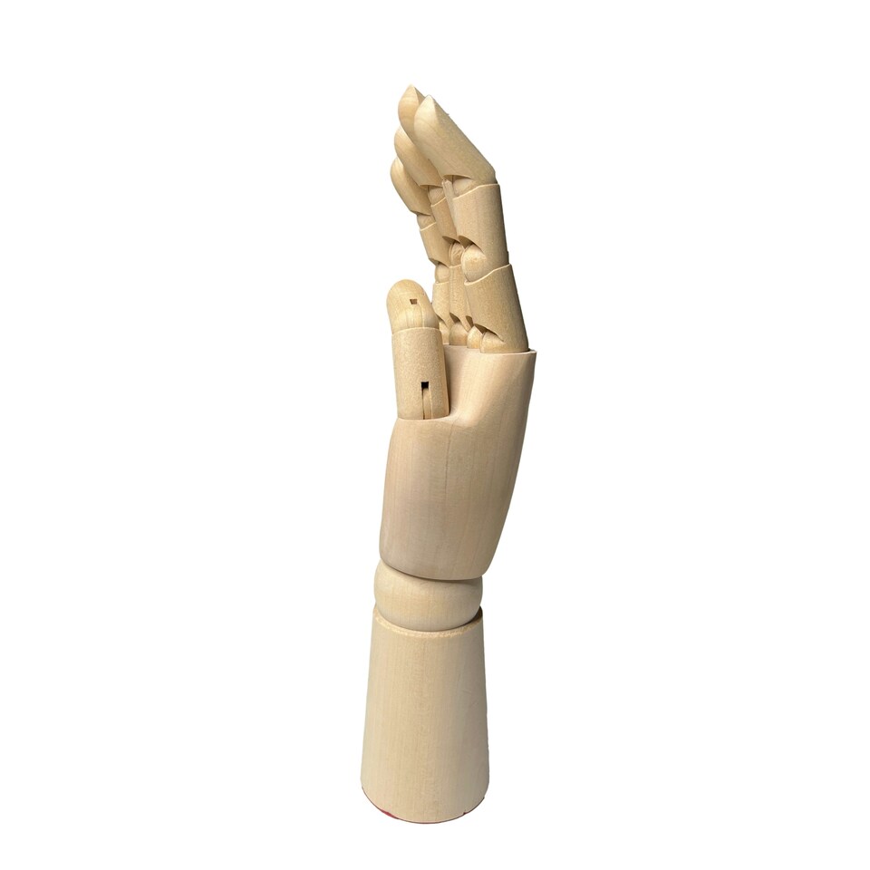 image 1 of Pack of 3 Large Wooden Right Hand Manikins 30cm (12")