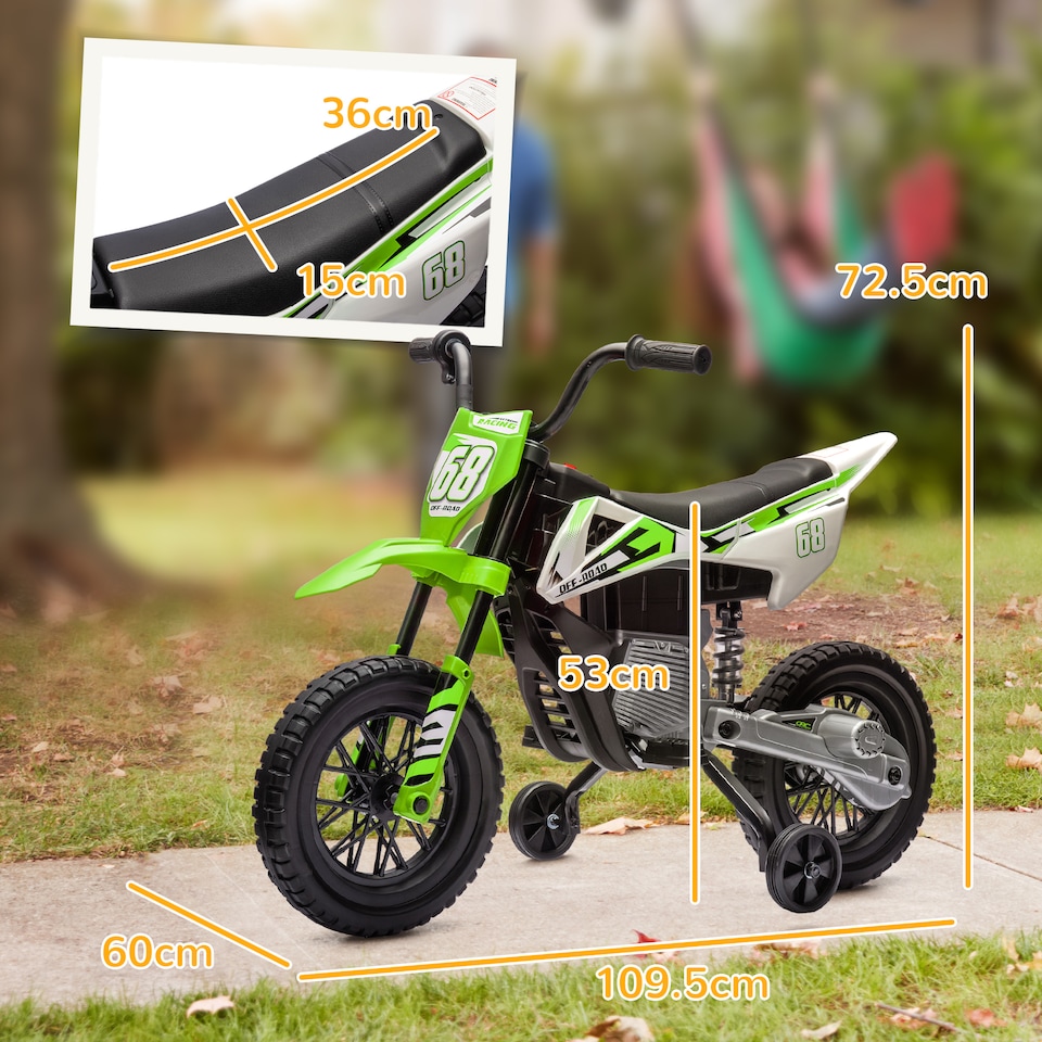 image 1 of AIYAPLAY 12V Kids Electric Motorcycle w/ Twist Grip Throttle, Music, Blue
