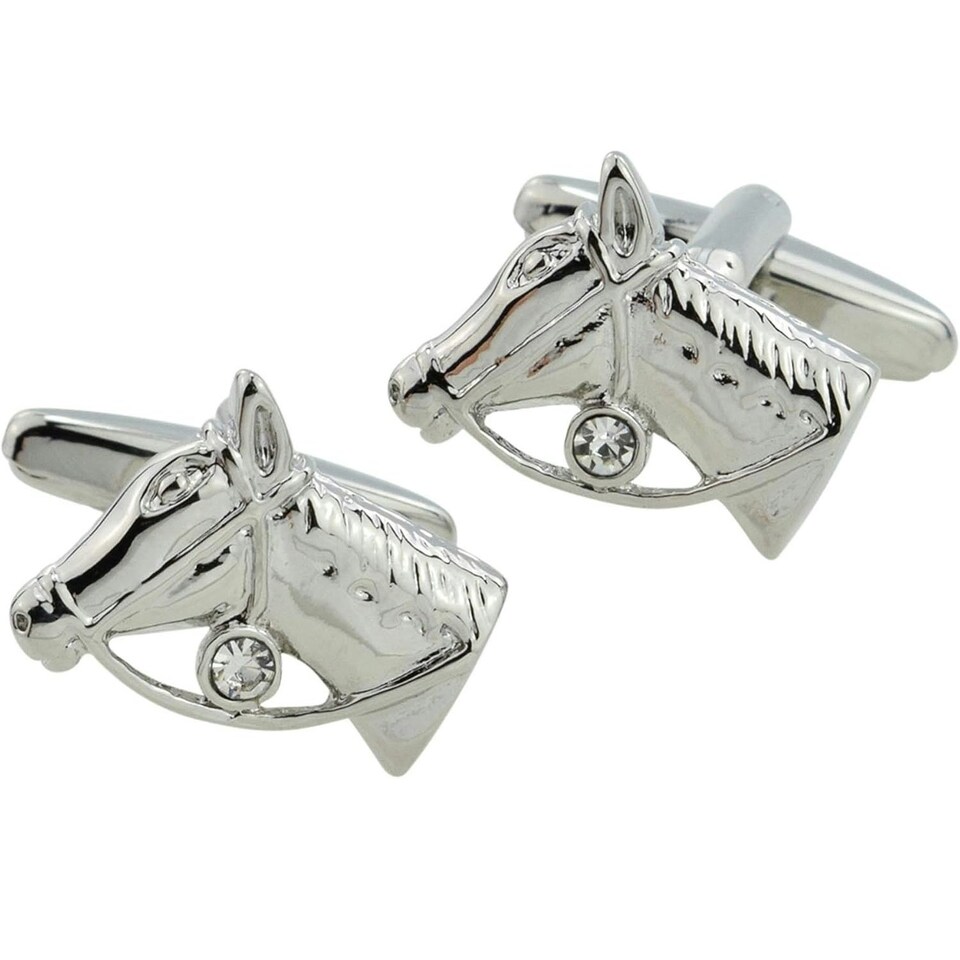 image 1 of Horse Head Cufflinks - Onyx Art CK39