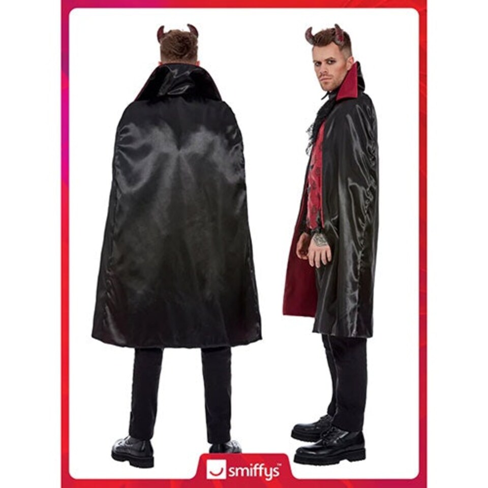 image 1 of Red & Black Devil Fancy Dress Costume Adult Mens Large
