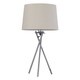 image 2 of Set of 2 Tripod - Chrome Lamps with Natural Linen Shade | Chrome | Brown | Large | 2